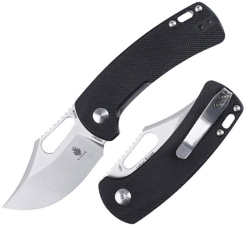 Kizer Cutlery Urban Bowie Linerlock Folding Knife 2.37" 154CM Steel Blade Black G10 Handle 2578C1 -Kizer Cutlery - Survivor Hand Precision Knives & Outdoor Gear Store
