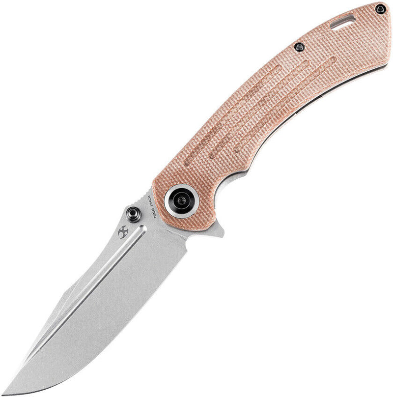 Kansept Knives Pretatout Linerlock Folding Knife 3.5" 154CM Steel Clip Point Blade Tan Micarta Handle 1032A3 -Kansept Knives - Survivor Hand Precision Knives & Outdoor Gear Store