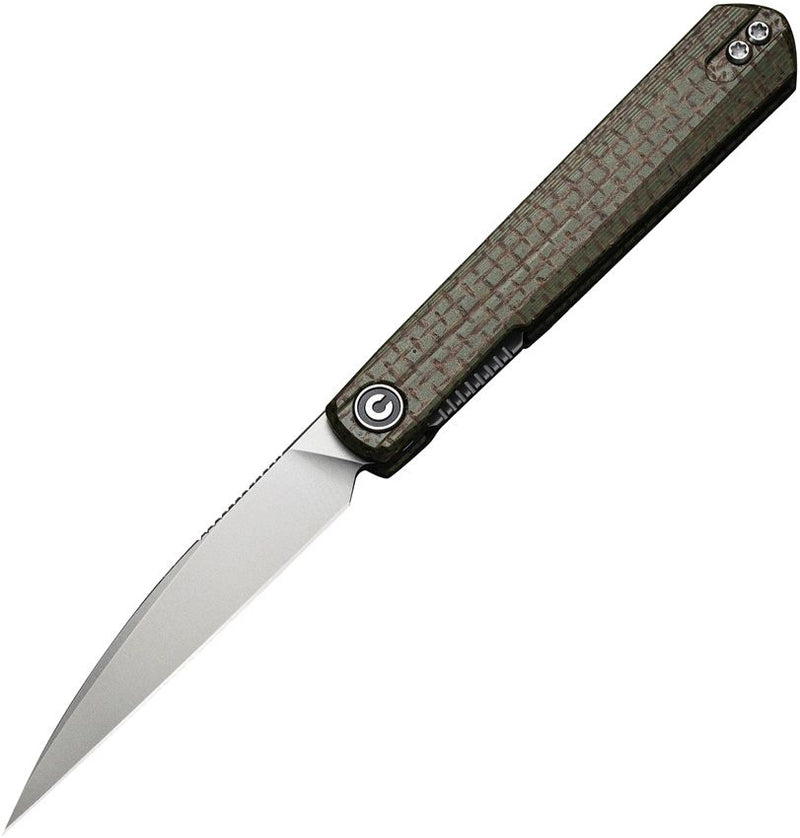 Civivi Clavi Linerlock Folding Knife 3" Nitro-V Steel Wharncliffe Blade Green Burlap Micarta Handle C210193 -Civivi - Survivor Hand Precision Knives & Outdoor Gear Store