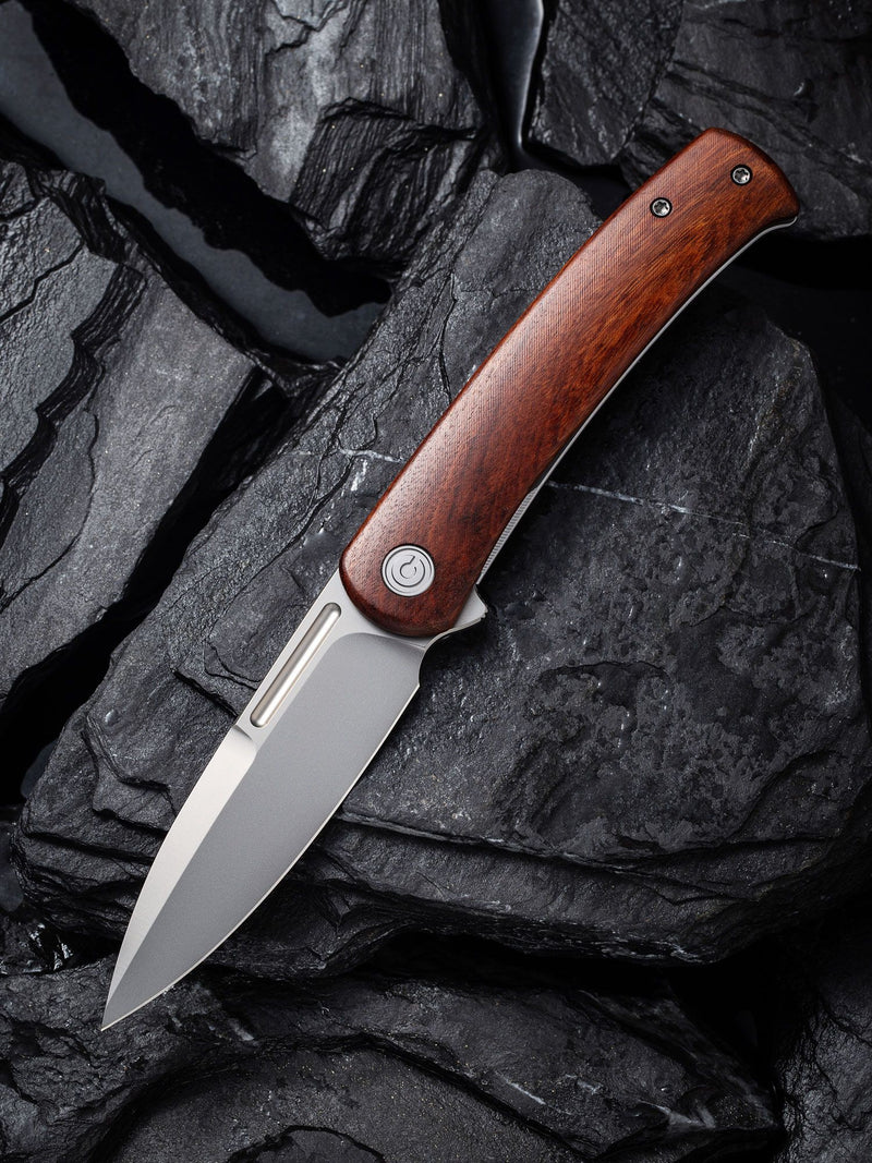 Civivi Cetos Frame Folding Knife 3.5" 14C28N Sandvik Steel Spear Point Blade Wood/Stainless Handle 21025B4 -Civivi - Survivor Hand Precision Knives & Outdoor Gear Store