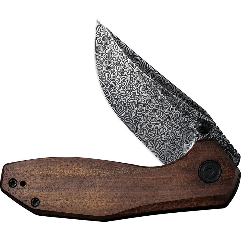 Civivi ODD 22 Liner Folding Knife 3" Damascus Steel Extended Tang Blade Cuibourtia Wood Handle C21032DS1 -Civivi - Survivor Hand Precision Knives & Outdoor Gear Store