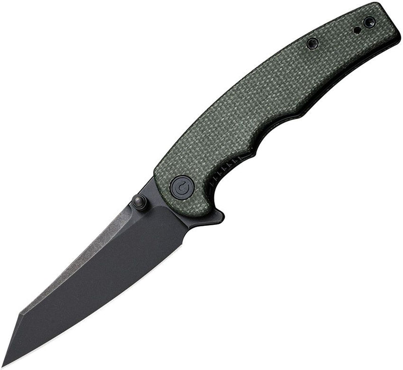 Civivi P87 Folding Knife 2.88" Nitro-V Steel Extended Tang Blade Green Micarta Handle C210433 -Civivi - Survivor Hand Precision Knives & Outdoor Gear Store