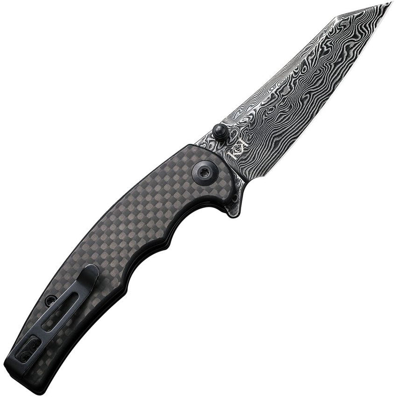 Civivi P87 Folding Knife 2.88" Damascus Steel Extended Tang Blade Carbon Fiber Handle C21043DS1 -Civivi - Survivor Hand Precision Knives & Outdoor Gear Store