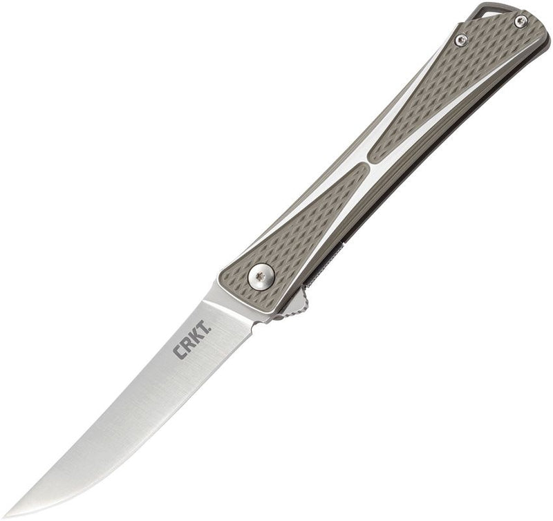 CRKT Crossbones Linerlock Folding Knife 3.5" AUS-8 Steel Blade Aluminum /Brushed and Satin FinishHandle 7530 -CRKT - Survivor Hand Precision Knives & Outdoor Gear Store