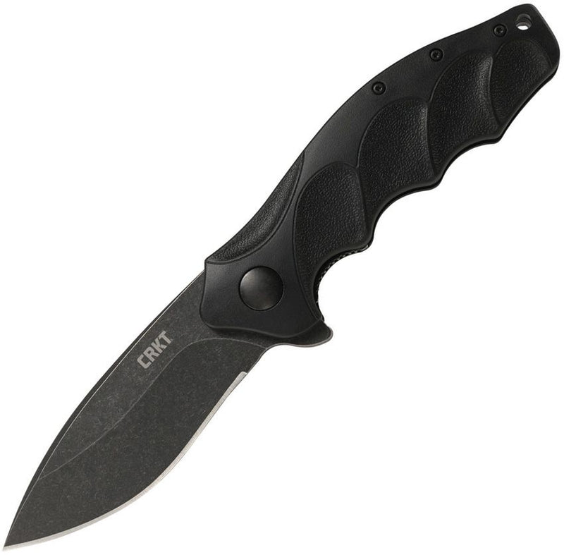 CRKT Foresight Linerlock A/O 3.5" 1.4116 Steel Blade Black Finger Grooved GRN Handle K221KKP -CRKT - Survivor Hand Precision Knives & Outdoor Gear Store