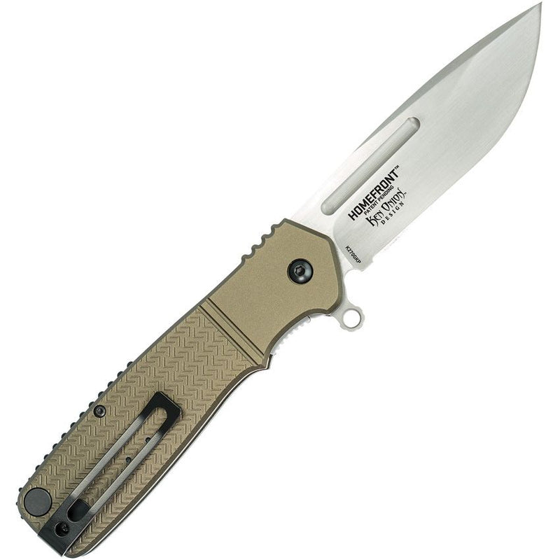 CRKT Homefront Linerlock Folding Knife 3.5" AUS-8 Steel Drop Point Blade Green Aluminum Handle K270GKP -CRKT - Survivor Hand Precision Knives & Outdoor Gear Store