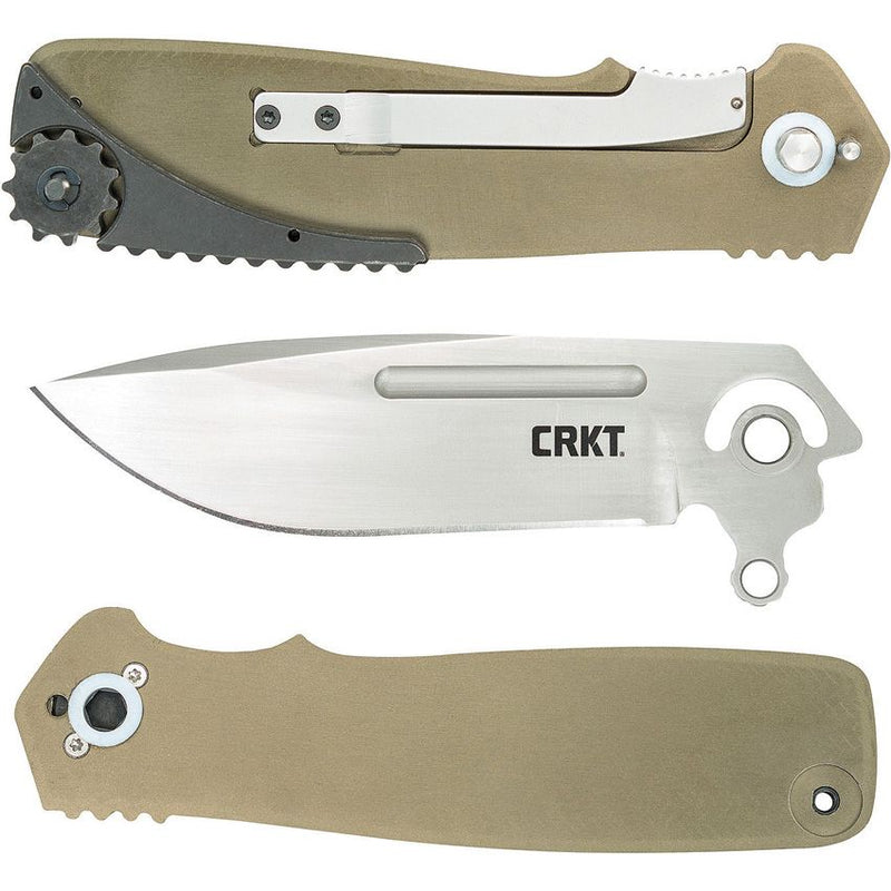 CRKT Homefront Linerlock Folding Knife 3.5" AUS-8 Steel Drop Point Blade Green Aluminum Handle K270GKP -CRKT - Survivor Hand Precision Knives & Outdoor Gear Store