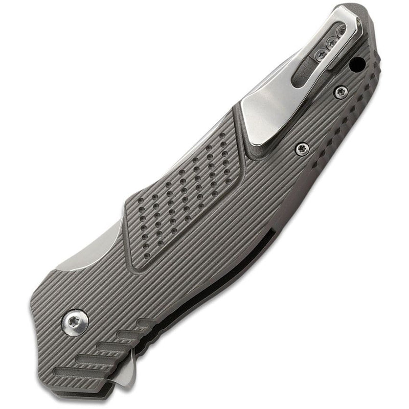 CRKT Outrage Linerlock Folding Knife 3.5" 8Cr13MoV Steel Drop Point Blade Gray Aluminum Handle K320GXP -CRKT - Survivor Hand Precision Knives & Outdoor Gear Store