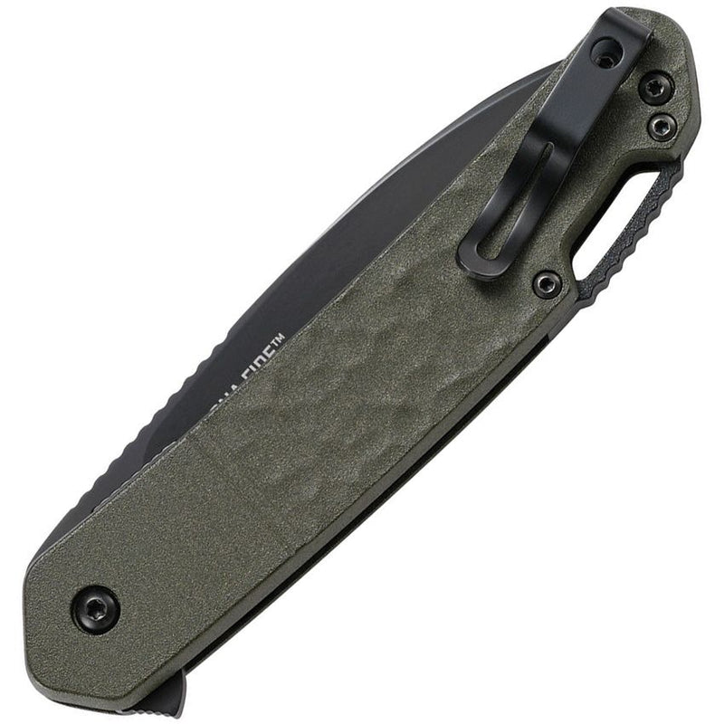 CRKT Bona Fide Linerlock Folding Knife 3.63" Black PVD Coated 1.4116 Steel Blade OD Green Aluminum Handle K542GKP -CRKT - Survivor Hand Precision Knives & Outdoor Gear Store