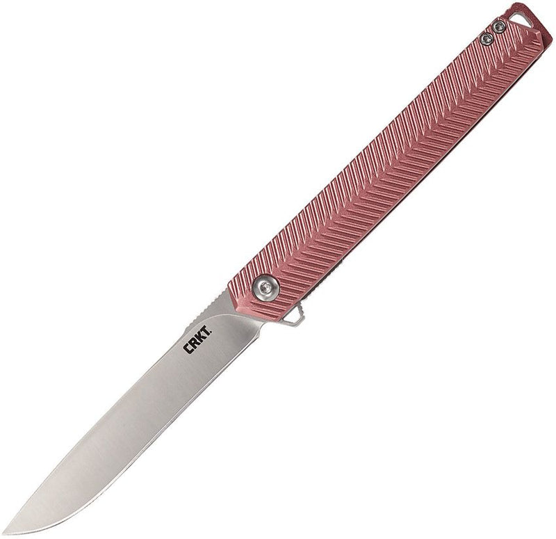 CRKT Stylus Linerlock A/O Folding Knife 3.13" 12C27 Sandvik Steel Blade Maroon Sculpted Aluminum Handle K820BXP -CRKT - Survivor Hand Precision Knives & Outdoor Gear Store