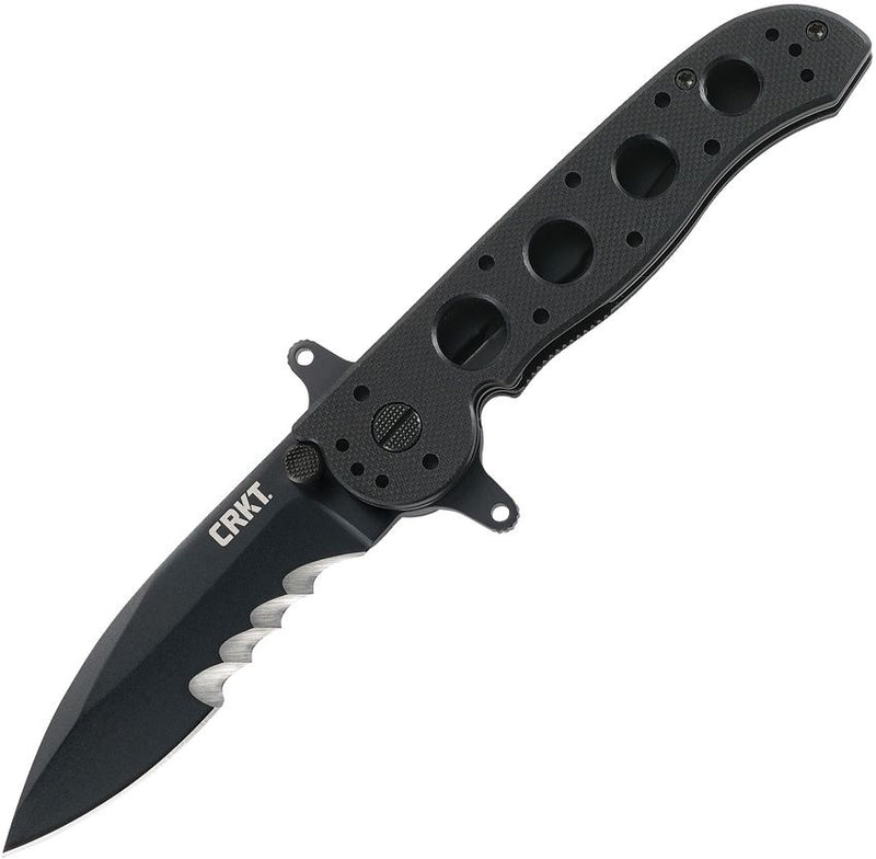 CRKT M21 Linerlock Folding Knife 3.12" Powder Coated Veff Serrated 1.4116 Steel Blade Black G10 Handle M2112SFG -CRKT - Survivor Hand Precision Knives & Outdoor Gear Store