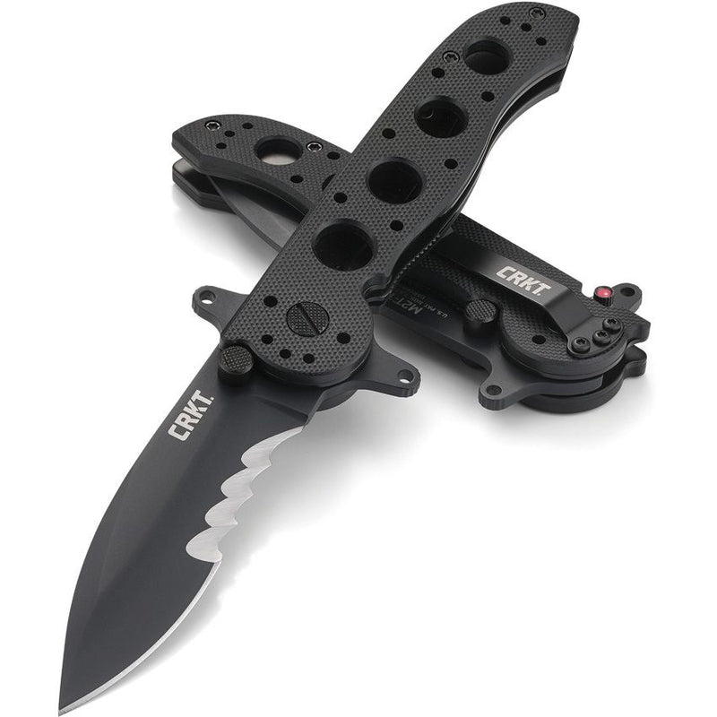 CRKT M21 Linerlock Folding Knife 3.12" Powder Coated Veff Serrated 1.4116 Steel Blade Black G10 Handle M2112SFG -CRKT - Survivor Hand Precision Knives & Outdoor Gear Store