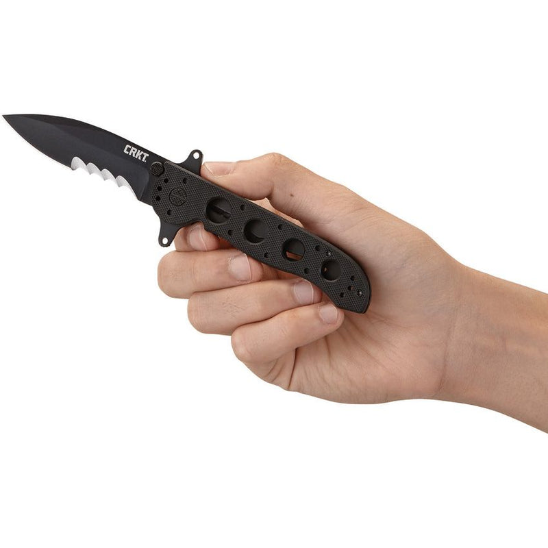 CRKT M21 Linerlock Folding Knife 3.12" Powder Coated Veff Serrated 1.4116 Steel Blade Black G10 Handle M2112SFG -CRKT - Survivor Hand Precision Knives & Outdoor Gear Store