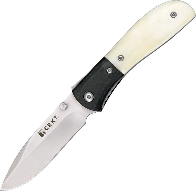 CRKT Carson M4 Scales A/O Folding Knife 3.13" 8Cr13MoV Steel Drop Point Blade White Bone Handle M402 -CRKT - Survivor Hand Precision Knives & Outdoor Gear Store