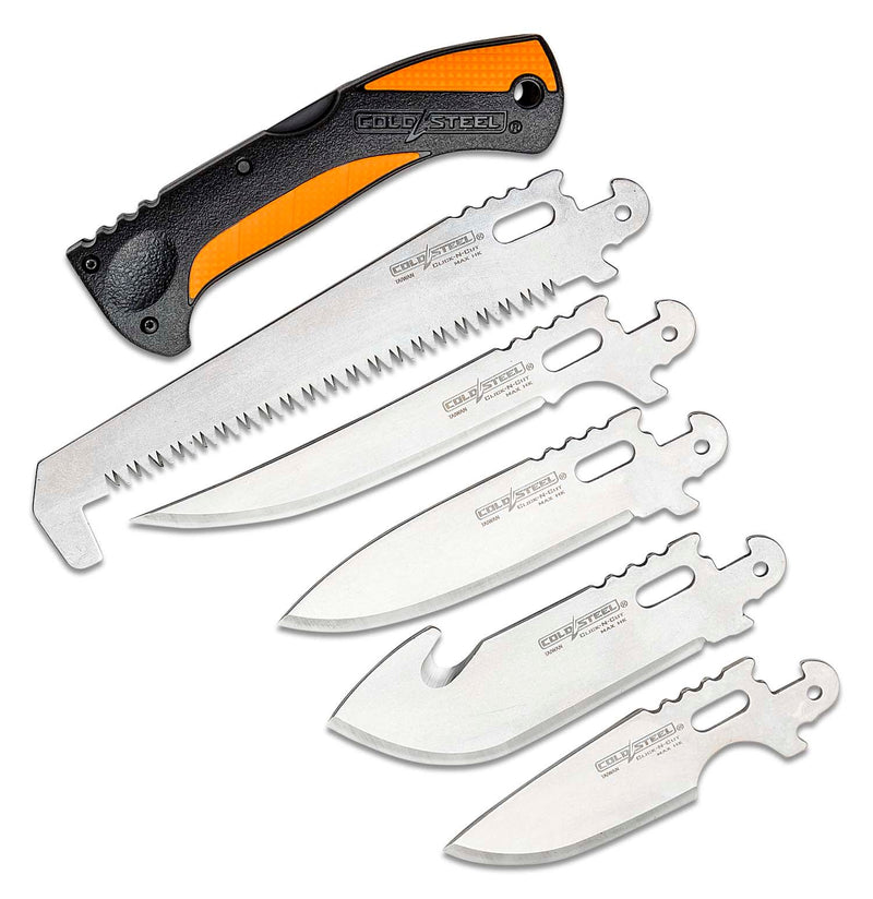 Cold Steel Click N Cut Field Kit Fixed Knife Interchangeable Blades Black/Orange Handle CCFLDKIT -Cold Steel - Survivor Hand Precision Knives & Outdoor Gear Store