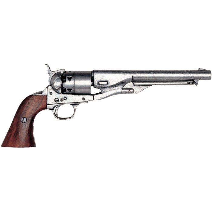 Denix Civil War M1860 Revolver Rep Nickel Finish Metal Construction With Wood Grips 1007G -Denix - Survivor Hand Precision Knives & Outdoor Gear Store