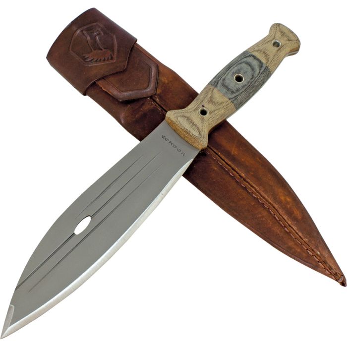 Condor Primitive Bush Fixed Knife 8.25" 1075 Steel Full Tang Blade Micarta Handle 2428HC -Condor - Survivor Hand Precision Knives & Outdoor Gear Store