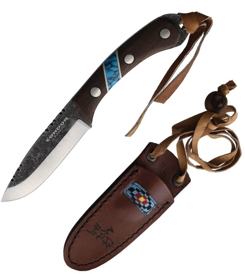 Condor Fixed Knife 2.38" 1095HC Steel Blade Walnut/Turquoise Handle 283923HC -Condor - Survivor Hand Precision Knives & Outdoor Gear Store