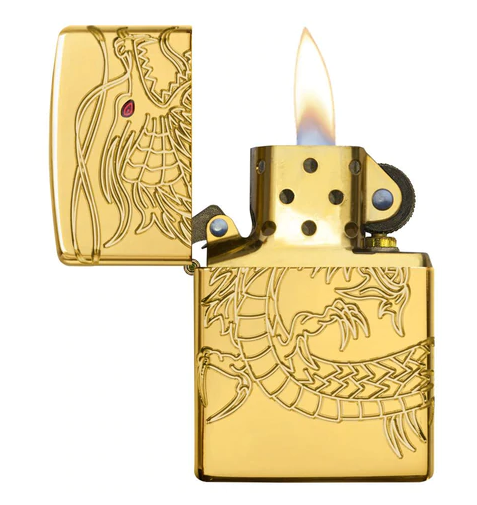 Zippo Asian 1.44" x 2.25" Dragon Armor Series With 360 Degree MultiCut Engraving 11797 -Zippo - Survivor Hand Precision Knives & Outdoor Gear Store