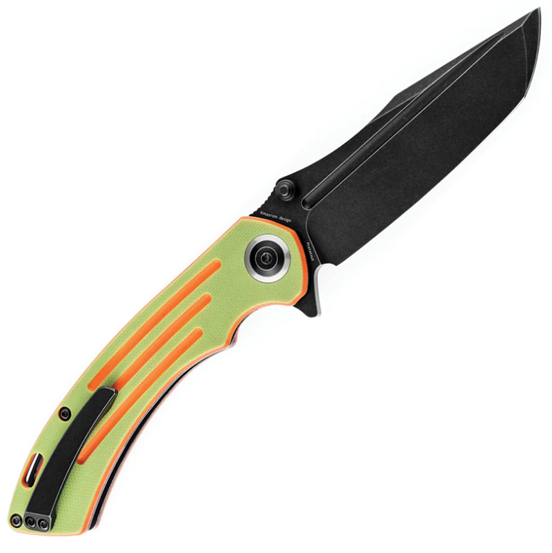 Kansept Knives Pretatout Linerlock Folding Knife 3.5" 154CM Steel Tanto Blade Green/Org G10 Handle 1032T2 -Kansept Knives - Survivor Hand Precision Knives & Outdoor Gear Store