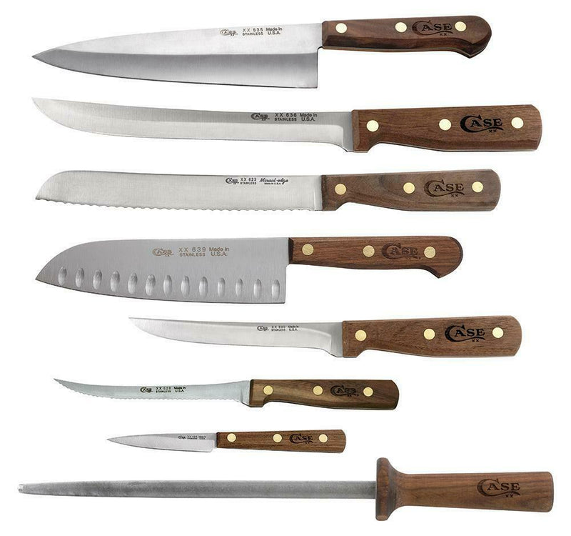 Case XX House Hold Cutlery Set Kitchen Knife Stainless Steel Blade Walnut Handle 10249 -Case Cutlery - Survivor Hand Precision Knives & Outdoor Gear Store