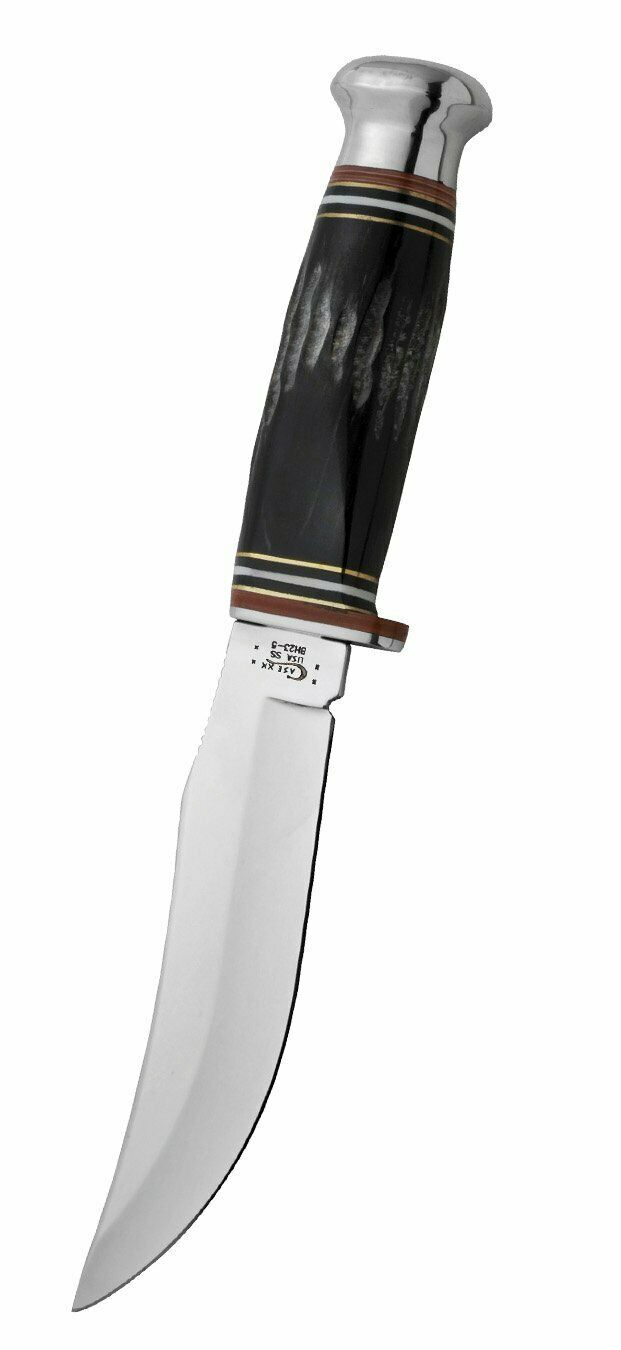 Case XX Hunter Fixed Knife 5" Stainless Steel Blade Black Buffalo Horn Handle 17915 -Case Cutlery - Survivor Hand Precision Knives & Outdoor Gear Store