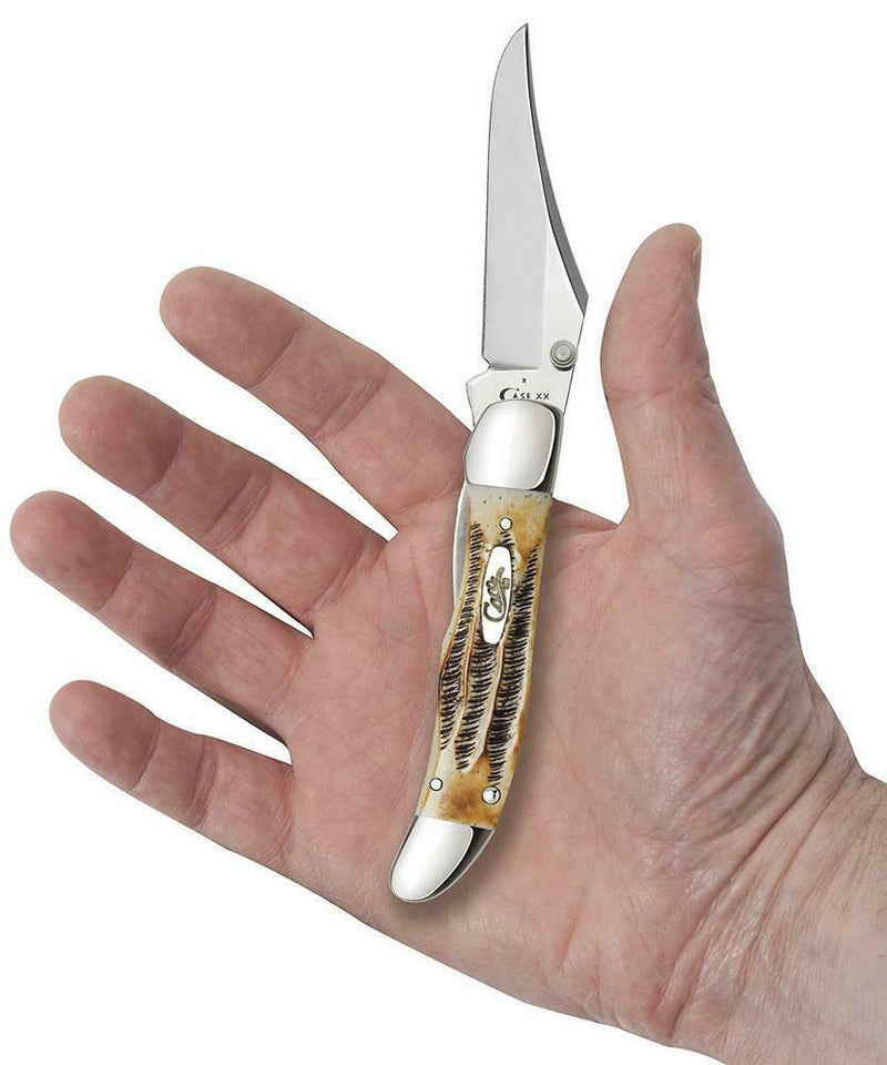 Case XX Kickstart Hunter A/O Folding Knife 2.9" Stainless Blade Bonestag Handle 65314 -Case Cutlery - Survivor Hand Precision Knives & Outdoor Gear Store