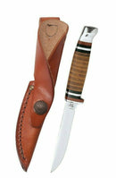 Case XX M3 Finn Small Hunting Fixed Knife 3.13" Stainless Blade Polished Leather Handle 00379 -Case Cutlery - Survivor Hand Precision Knives & Outdoor Gear Store