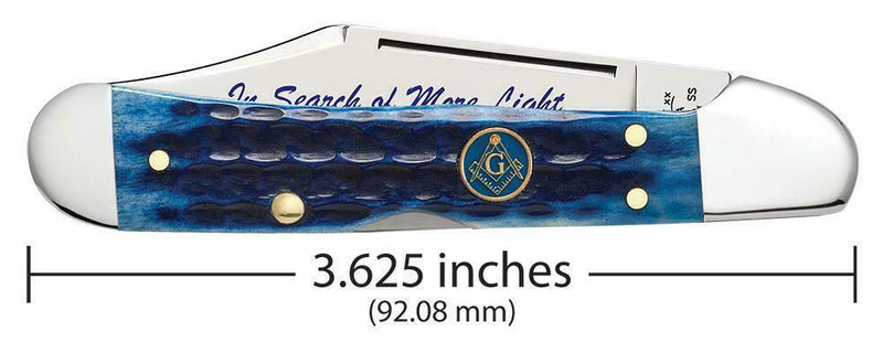 Case XX Masonic Mini Copperlock Folding Knife 2.72" Stainless Blade Blue Bone Handle 25531 -Case Cutlery - Survivor Hand Precision Knives & Outdoor Gear Store