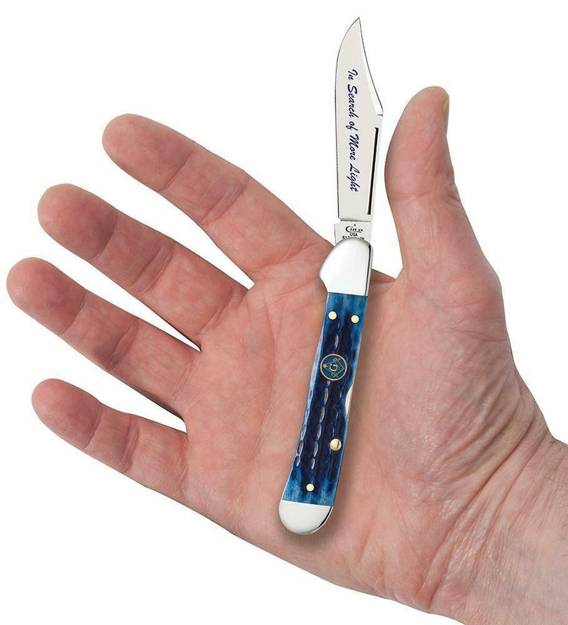 Case XX Masonic Mini Copperlock Folding Knife 2.72" Stainless Blade Blue Bone Handle 25531 -Case Cutlery - Survivor Hand Precision Knives & Outdoor Gear Store