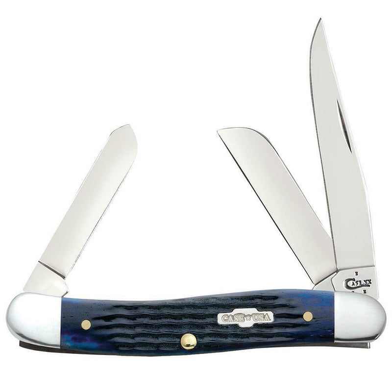 Case XX Medium Stockman Pocket Knife Surgical Steel Blades Navy Blue Jigged Bone Handle 02801 -Case Cutlery - Survivor Hand Precision Knives & Outdoor Gear Store