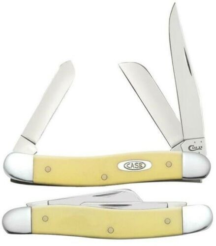 Case XX Medium Stockman Pocket Knife Stainless Blades Smooth Yellow Synthetic Handle 80035 -Case Cutlery - Survivor Hand Precision Knives & Outdoor Gear Store