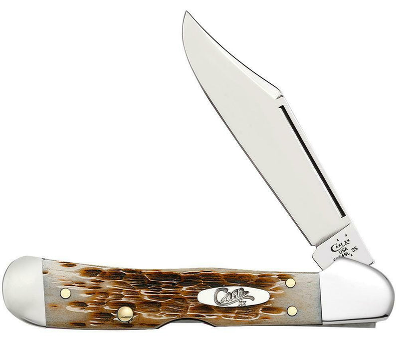 Case XX Mini Copperlock Folding Knife 2.72" Stainless Blade Amber Bone Handle 00133 -Case Cutlery - Survivor Hand Precision Knives & Outdoor Gear Store