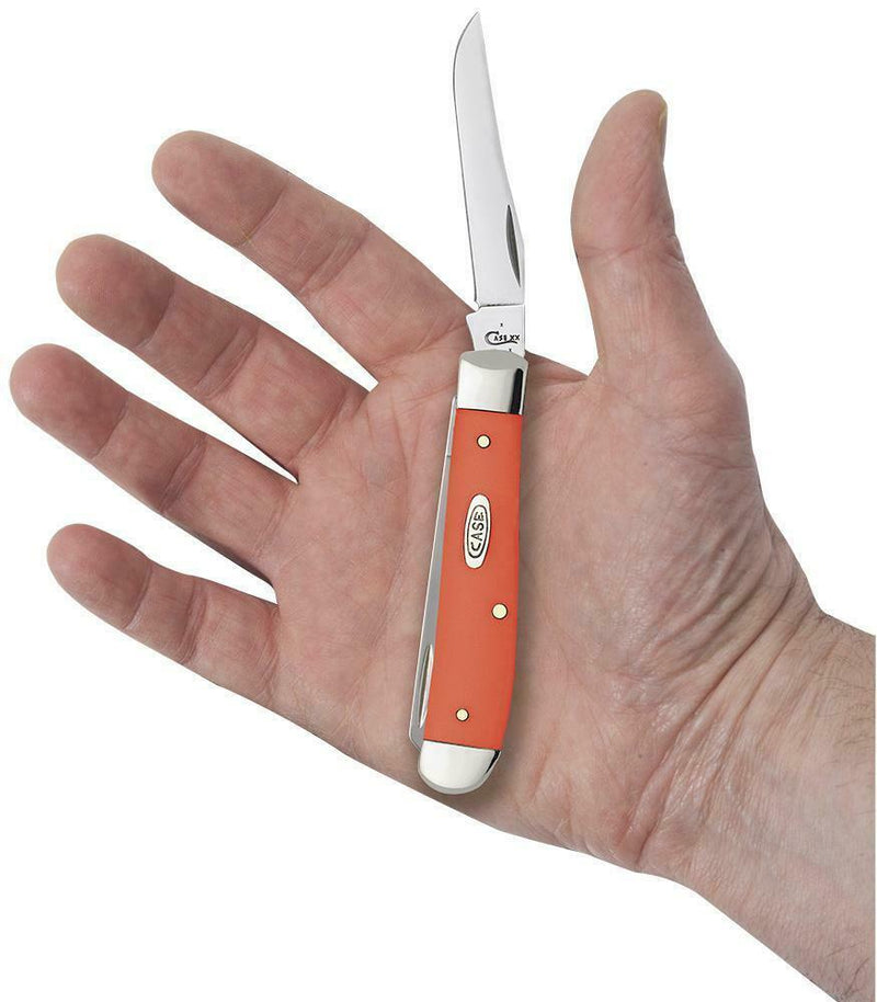 Case XX Mini Trapper Pocket Knife Stainless Steel Blades Orange Synthetic Handle 80505 -Case Cutlery - Survivor Hand Precision Knives & Outdoor Gear Store