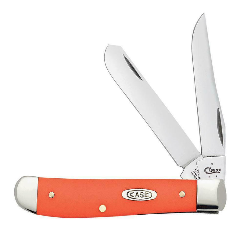 Case XX Mini Trapper Pocket Knife Stainless Steel Blades Orange Synthetic Handle 80505 -Case Cutlery - Survivor Hand Precision Knives & Outdoor Gear Store