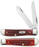 Case XX Mini Trapper Pocket Knife Stainless Steel Blades Red Jigged Bone Handle 00784 -Case Cutlery - Survivor Hand Precision Knives & Outdoor Gear Store