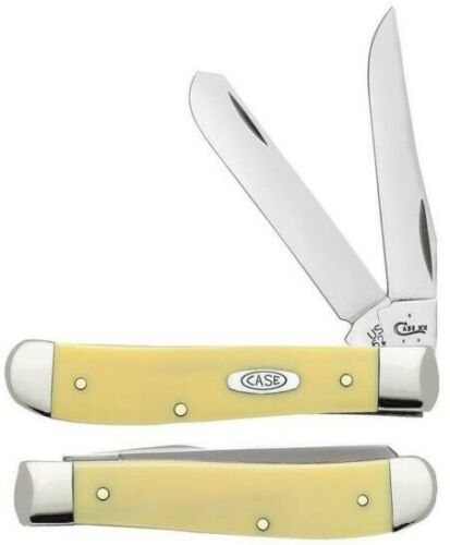 Case XX Mini Trapper Pocket Knife Stainless Blades Smooth Yellow Synthetic Handle 80029 -Case Cutlery - Survivor Hand Precision Knives & Outdoor Gear Store