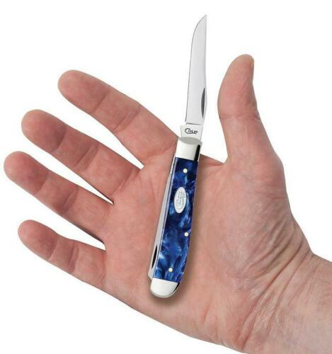 Case XX Mini Trapper Pocket Knife Stainless Blades Sparxx Blue Kirinite Handle 23432 -Case Cutlery - Survivor Hand Precision Knives & Outdoor Gear Store