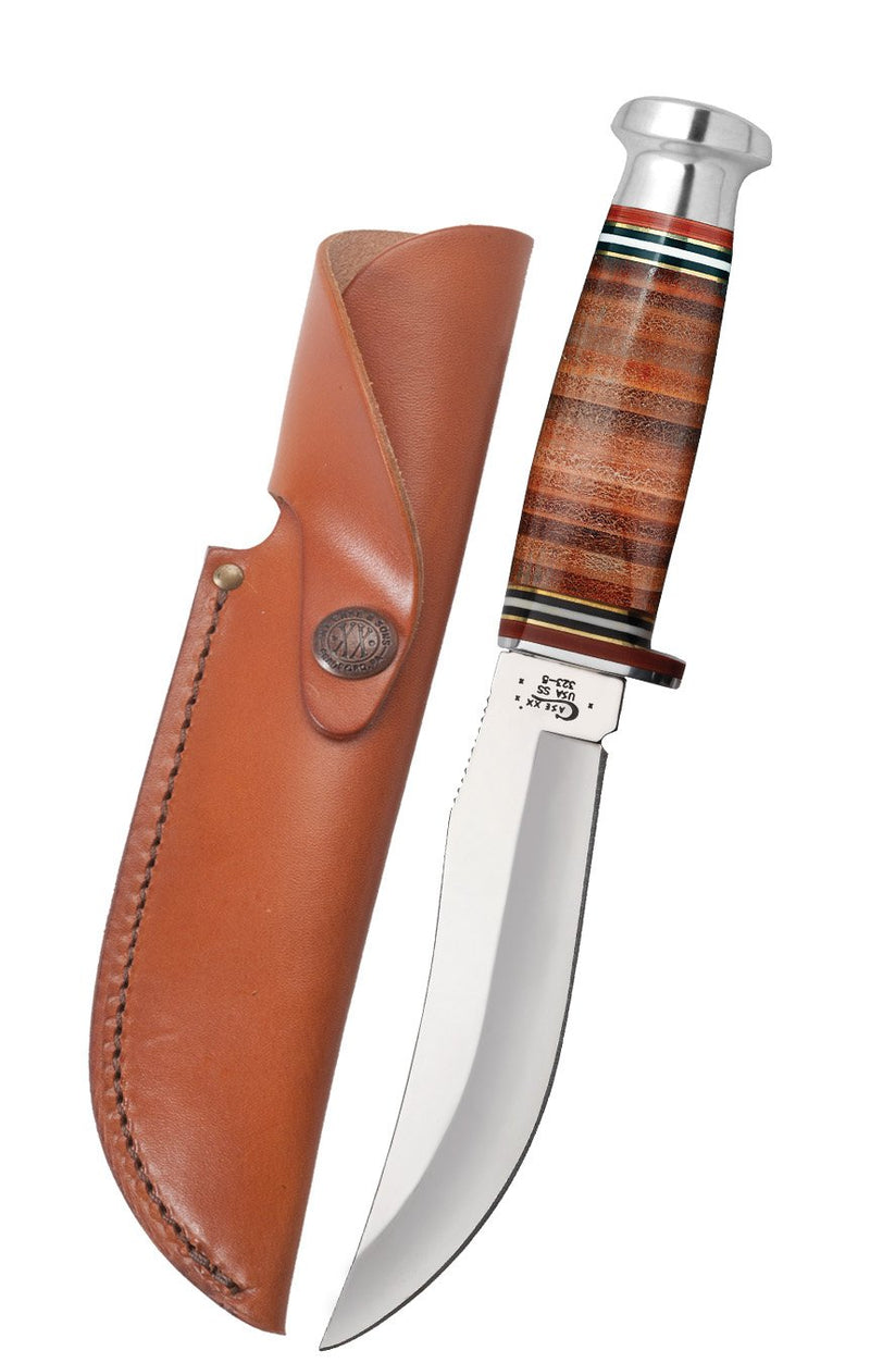 Case XX Mushroom Hunter Fixed Knife 5" Stainless Blade Stacked Leather Handle 10342 -Case Cutlery - Survivor Hand Precision Knives & Outdoor Gear Store