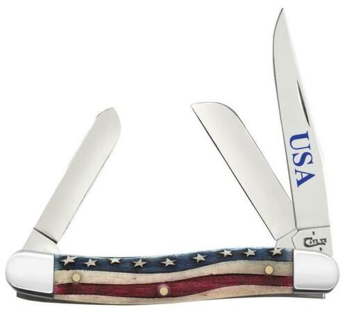 Case XX Patriotic Embellished Pocket Knife Stainless Blades Natural Smooth Bone Handle 64136 -Case Cutlery - Survivor Hand Precision Knives & Outdoor Gear Store