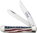 Case XX Patriotic Trapper Pocket Knife Stainless Steel Blades Natural Smooth Bone 64132 -Case Cutlery - Survivor Hand Precision Knives & Outdoor Gear Store
