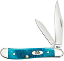 Case XX Peanut Pocket Knife Stainless Steel Blades Caribbean Blue Bone Handle 25596 -Case Cutlery - Survivor Hand Precision Knives & Outdoor Gear Store