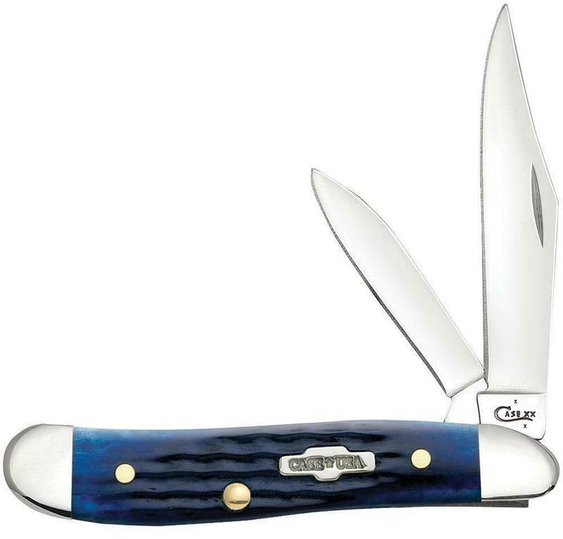 Case XX Peanut Pocket Knife Surgical Steel Blades Navy Blue Jigged Bone Handle 02802 -Case Cutlery - Survivor Hand Precision Knives & Outdoor Gear Store