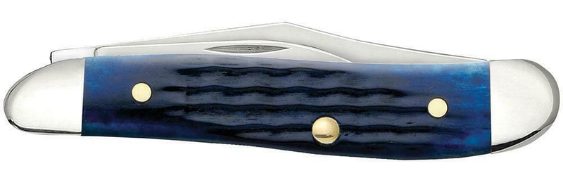 Case XX Peanut Pocket Knife Surgical Steel Blades Navy Blue Jigged Bone Handle 02802 -Case Cutlery - Survivor Hand Precision Knives & Outdoor Gear Store