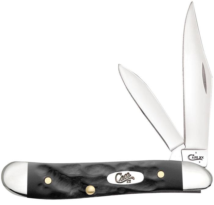 Case XX Peanut Rough Series Pocket Knife Stainless Blades Black Synthetic Handle 18225 -Case Cutlery - Survivor Hand Precision Knives & Outdoor Gear Store