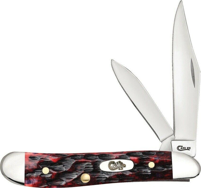 Case XX Penaut Pocket Knife Stainless Steel Blades Crimson Peach Seed Jigged Bone Handle 27384 -Case Cutlery - Survivor Hand Precision Knives & Outdoor Gear Store