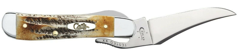 Case XX Russlock Folding Knife 2.7" Stainless Blade Jigged Burnt Bonestag Handle 65303 -Case Cutlery - Survivor Hand Precision Knives & Outdoor Gear Store