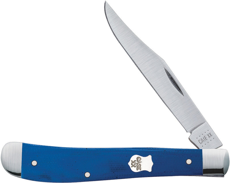 Case XX Slimeline Trapper Folding Knife 3.3" Stainless Blade Blue G10 Handle 16746 -Case Cutlery - Survivor Hand Precision Knives & Outdoor Gear Store