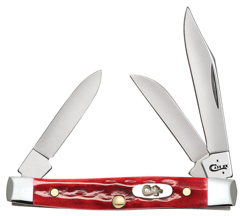 Case XX Sm Stockman PW Pocket Knife Stainless Steel Blades Red Jigged Bone Handle 10305 -Case Cutlery - Survivor Hand Precision Knives & Outdoor Gear Store