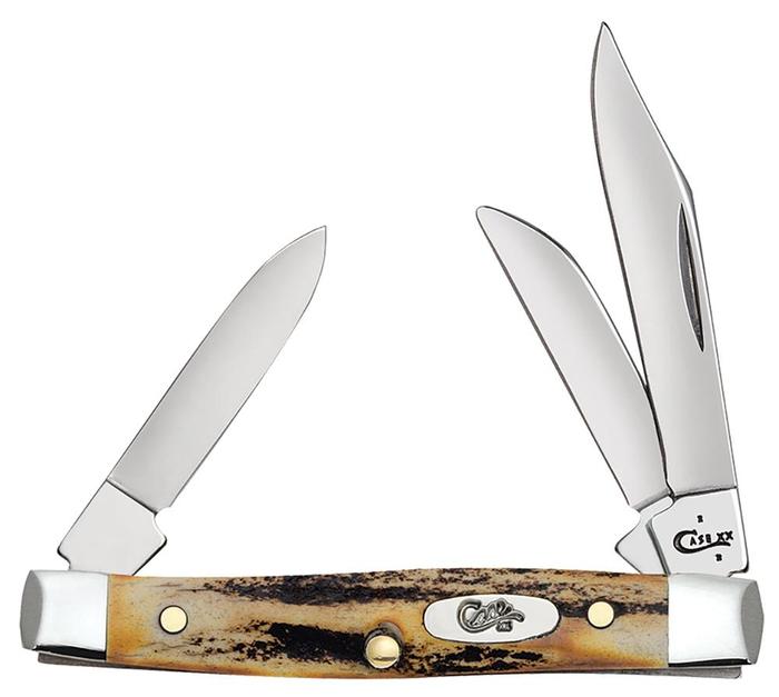 Case XX Small Stockman Pocket Knife Stainless Steel Blades Genuine Stag Handle 00178 -Case Cutlery - Survivor Hand Precision Knives & Outdoor Gear Store